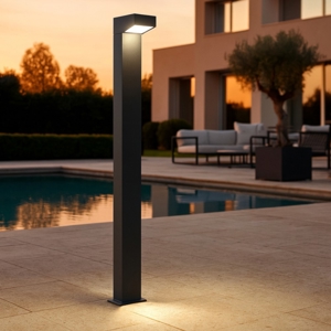 Lampione da esterno grafite squadrato led 13w 3000k ip65