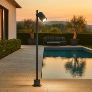 Visualizza i dettagli per Lampione moderno per esterno led 13w 3000k grafite orientabile Lampione moderno per esterno led 13w 3000k grafite orientabile