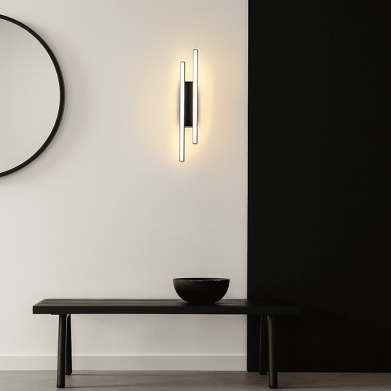 Ondaluce movida applique nera led 3000k dimmerabile moderna