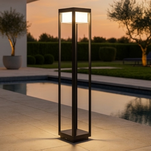 Maytoni baker street lampione da giardino rettangolare led 3000k ip65