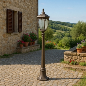 Maytoni fleur lampione da giardino ip44 colore oro