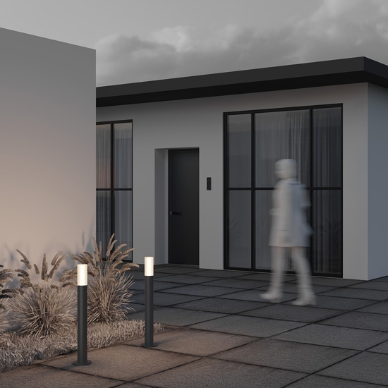 Maytoni willis lampione da giardino design minimal colore grigio ip54