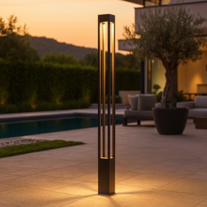Maytoni elbe lampione alto da giardino led 3000k ip65 nero
