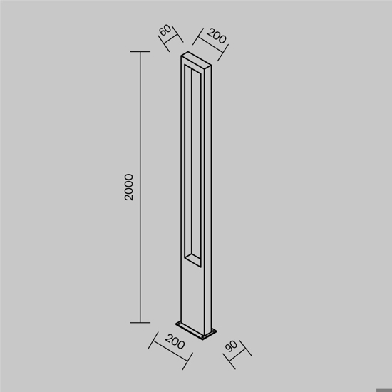 Maytoni bonn lampione da giardino led 3000k ip65 design moderno