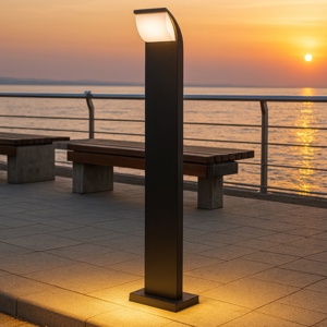 Maytoni stock lampione da giardino led 3000k ip65 colore nero