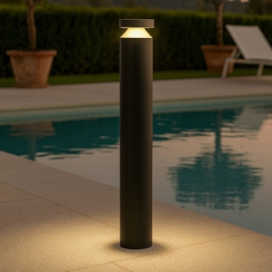 Maytoni olten lampione da giardino moderno led 3000k ip65 nero
