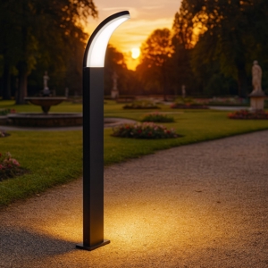 Lampione alto per giardino design curvo grafite led 15w 4000k ip65