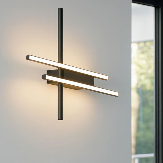 Ondaluce movida applique da parete nera led 3000k