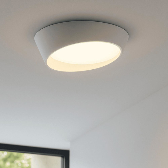 Plafoniera moderna led 25w 3000k+4000k ondaluce half bianca 31cm