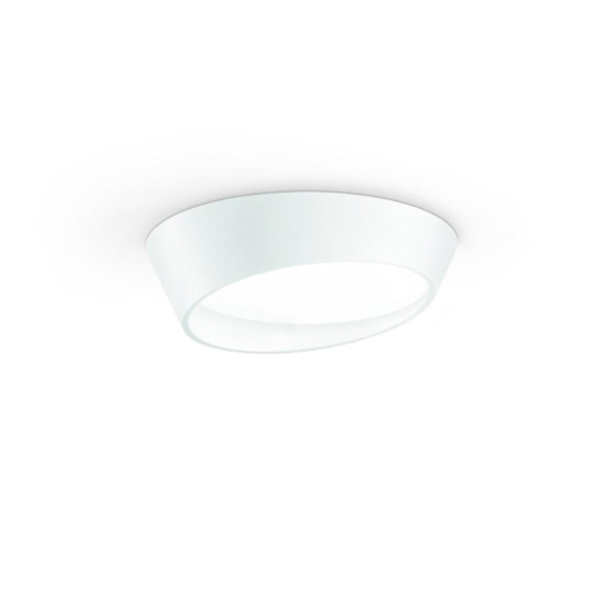 Plafoniera moderna led 25w 3000k+4000k ondaluce half bianca 31cm