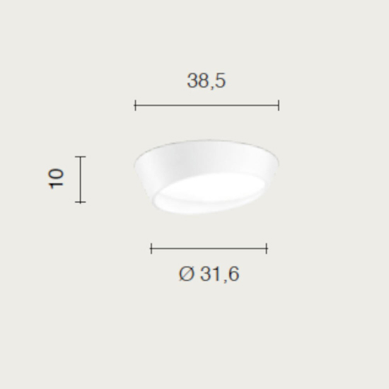 Plafoniera moderna led 25w 3000k+4000k ondaluce half bianca 31cm
