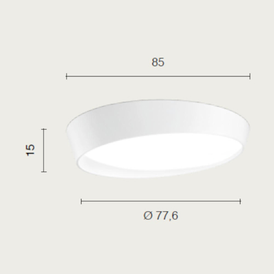 Ondaluce half plafoniera moderna led dimmerabile 77cm