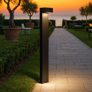 Ideal lux sirio pt2 lampione da esterno nero 80cm