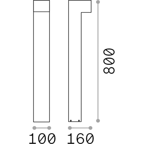 Ideal lux sirio pt2 lampione da esterno nero 80cm