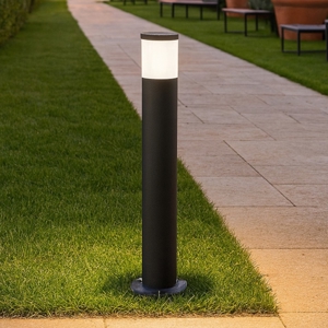 Lampione da giardino per esterno atena pt1 nero ideal lux ip55
