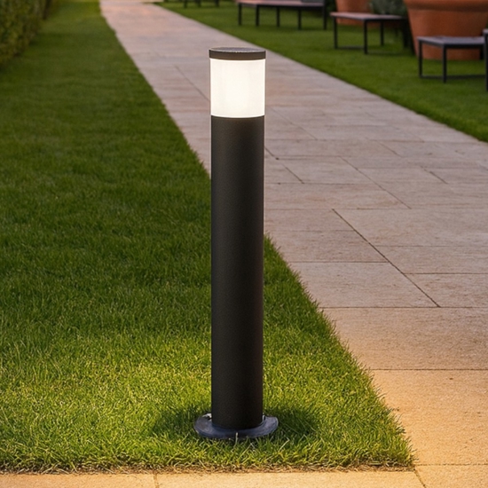 Lampione da giardino per esterno atena pt1 nero ideal lux ip55