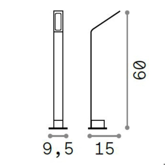 Agos pt h60 3000k lampione da giardino ip54 antracite led 7w 3000k design moderno Agos pt h60 3000k lampione da giardino ip54 antracite led 7w 3000k design moderno
