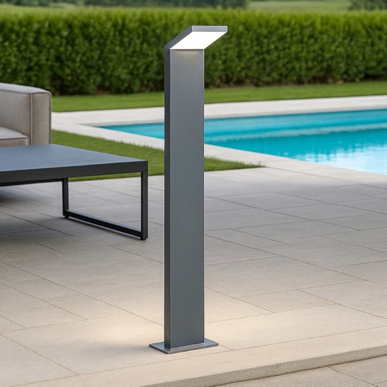 Ideal lux lampione da giardino style pt h100 grigio led 9w 4000k