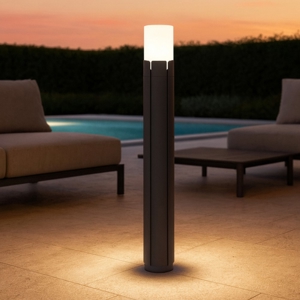Lampioncino moderno  grigio scuro per esterno giardino h63 ip65
