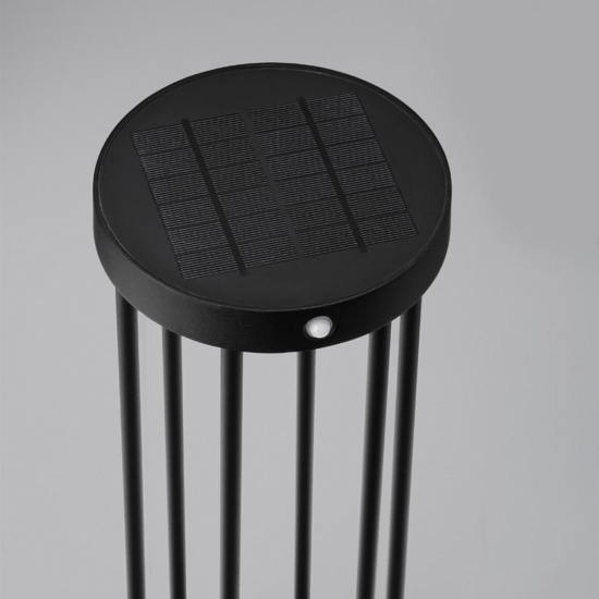 Lampione solare da giardino per esterno nero design moderno Lampione solare da giardino per esterno nero design moderno