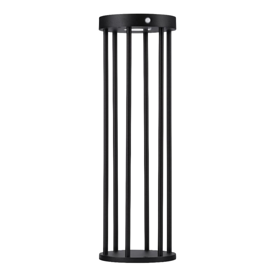 Lampione solare da giardino per esterno nero design moderno Lampione solare da giardino per esterno nero design moderno