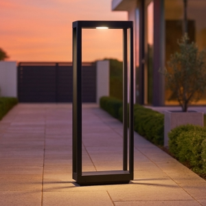 Lampione per esterno giardino moderno led 3000k nero