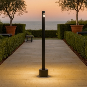 Visualizza i dettagli per Lampione moderno cilindrico nero led 4w 3000k da giardino Lampione moderno cilindrico nero led 4w 3000k da giardino