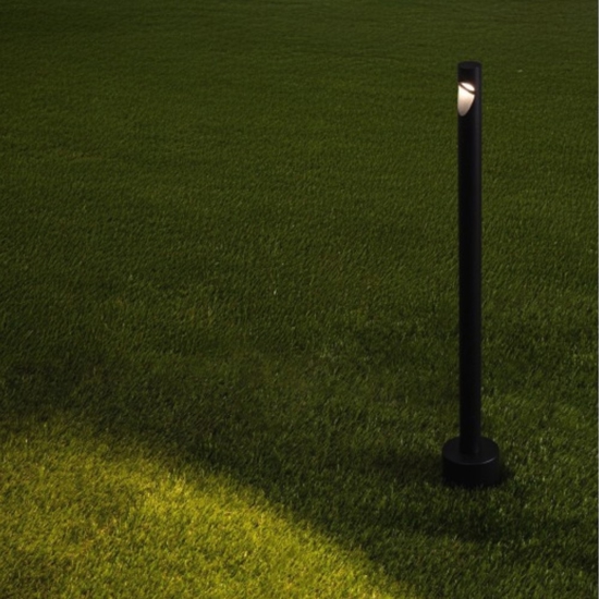 Lampione moderno cilindrico nero led 4w 3000k da giardino