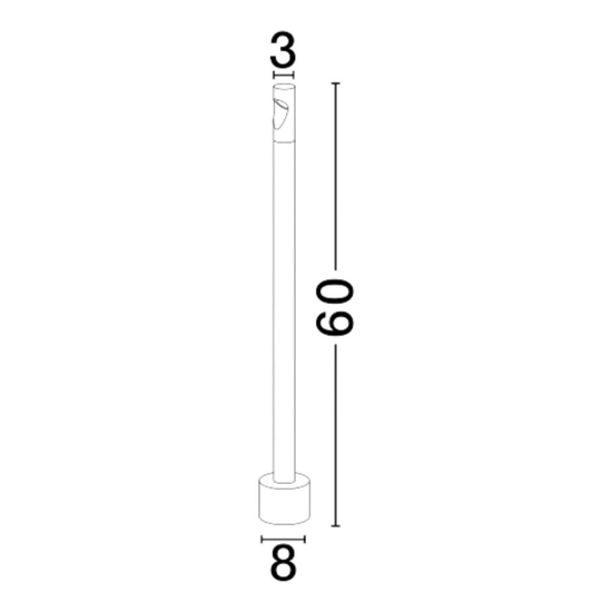 Lampione moderno cilindrico nero led 4w 3000k da giardino