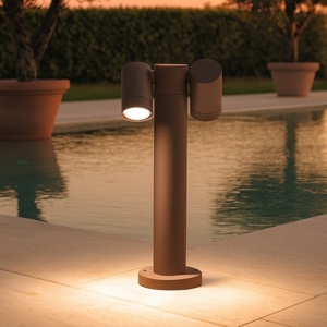 Lampione da giardino marrone luci orientabili gea luce