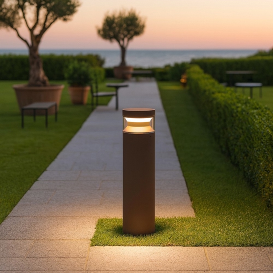 Lampione da giardino boeing pt h040 ideal lux marrone led 14w 3000k