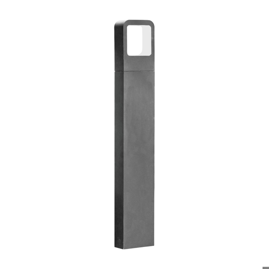 Lampione per giardino moderno grigio led 3000k a rettangolo smussato