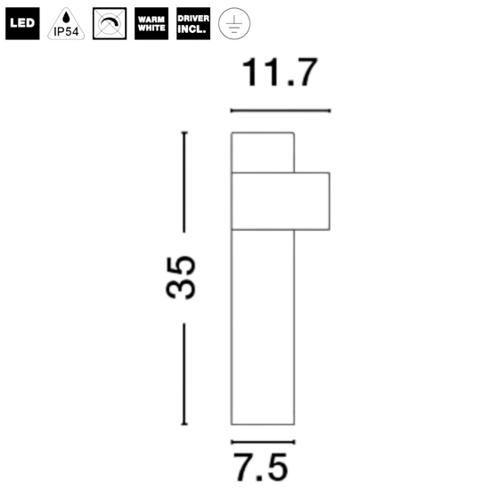 Lampioncino moderno cilindrico led 8w 3000k per giardini Lampioncino moderno cilindrico led 8w 3000k per giardini