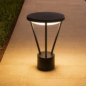 Visualizza i dettagli per Lampioncino da giardino nero led 16w 3000k design moderno Lampioncino da giardino nero led 16w 3000k design moderno