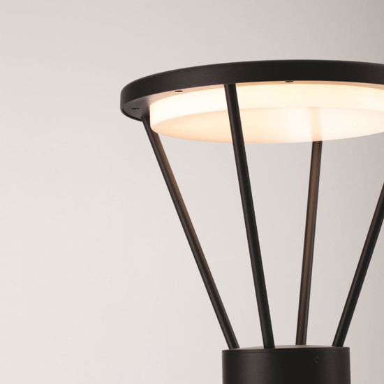 Lampioncino da giardino nero led 16w 3000k design moderno