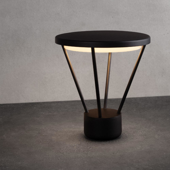 Lampioncino da giardino nero led 16w 3000k design moderno