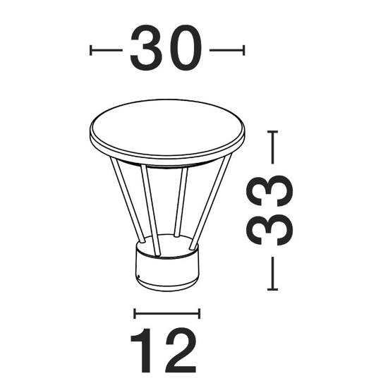 Lampioncino da giardino nero led 16w 3000k design moderno