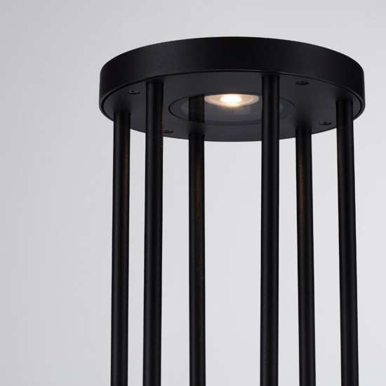 Lampione da giardino rotondo nero led 8w 3000k Lampione da giardino rotondo nero led 8w 3000k