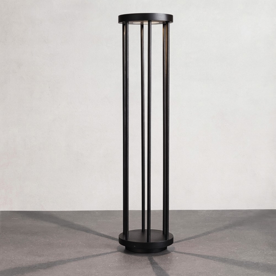 Lampione da giardino rotondo nero led 8w 3000k Lampione da giardino rotondo nero led 8w 3000k