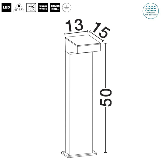 Lampioncino nero moderno led 11w 3000k da giardino Lampioncino nero moderno led 11w 3000k da giardino