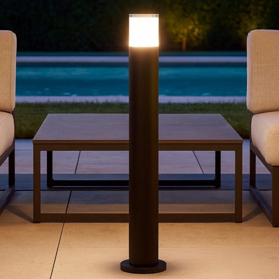 Lampioncino moderno cilindrico led 8w 3000k da giardino ip65