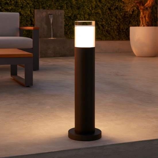 Lampioncino dal design moderno led 8w 3000k tubolare da giardino
