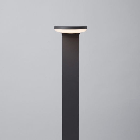 Lampione grigio da giardino led 3000k moderno a testa tonda