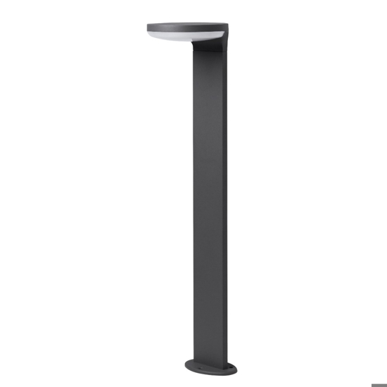 Lampione grigio da giardino led 3000k moderno a testa tonda