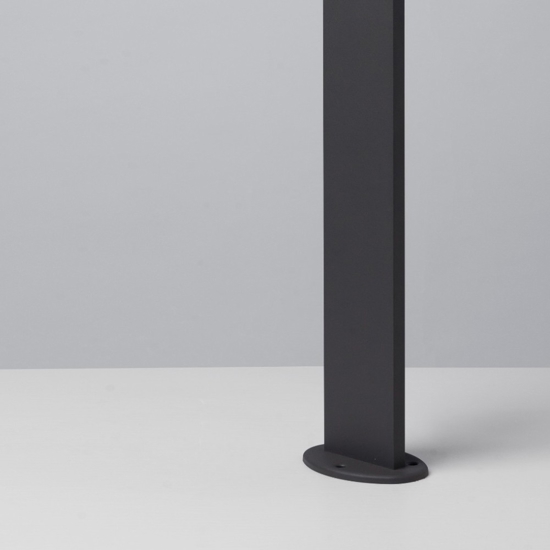 Lampione grigio da giardino led 3000k moderno a testa tonda