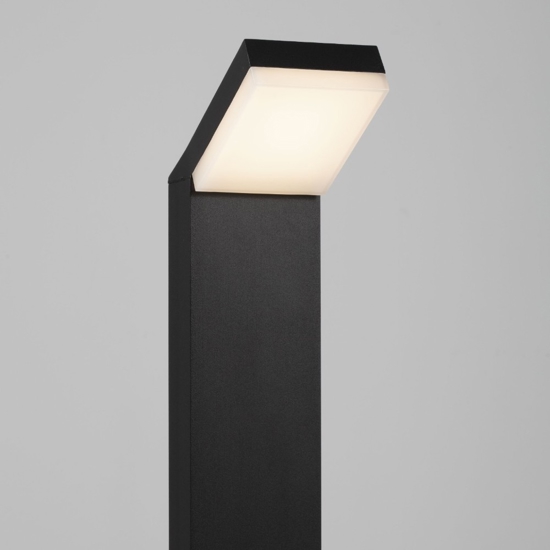 Lampione nero per giardino led 12w 3000k moderno rettangolare