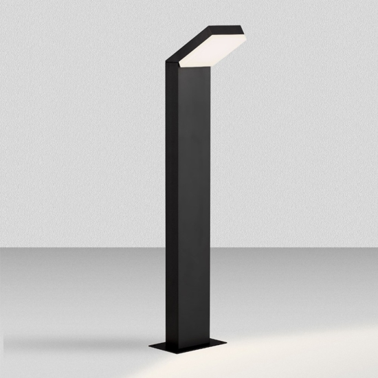 Lampione nero per giardino led 12w 3000k moderno rettangolare