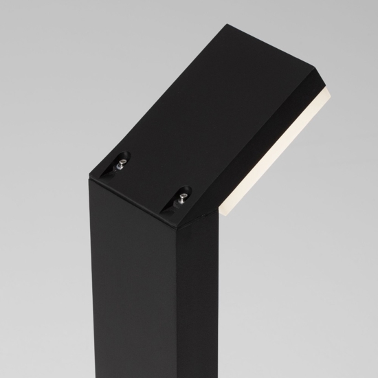 Lampione nero per giardino led 12w 3000k moderno rettangolare