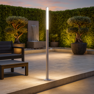 Ondaluce pt tommy lampione per esterno bianco 180cm led 4000k ip54