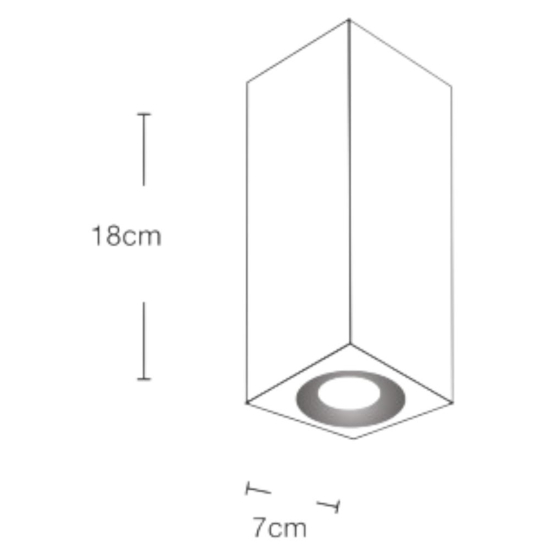 Faretto da soffitto in gesso alluminio bianco quadrato